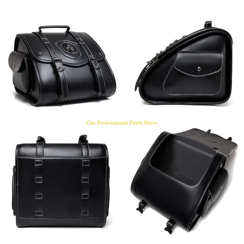 

R53D Travel Luggage Storage Bag Over Saddlebag Motorbike Accessories Tool Bag Retro Saddlebag Universal PU Side Bag