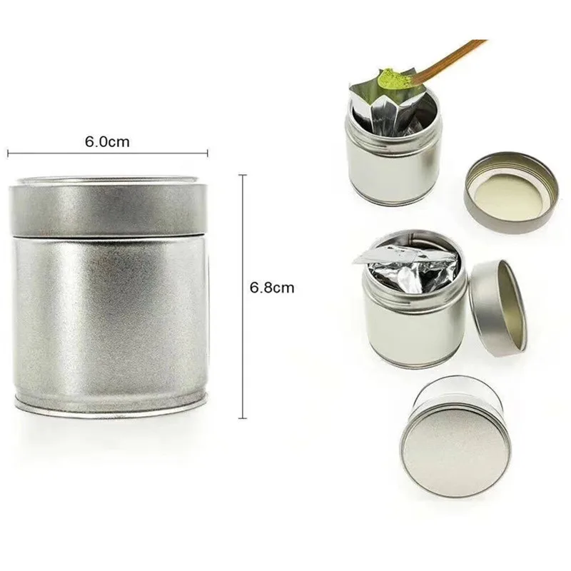 10pcs Mini Round Tin Jar Tea Powder Container Empty Box Portable Packaging