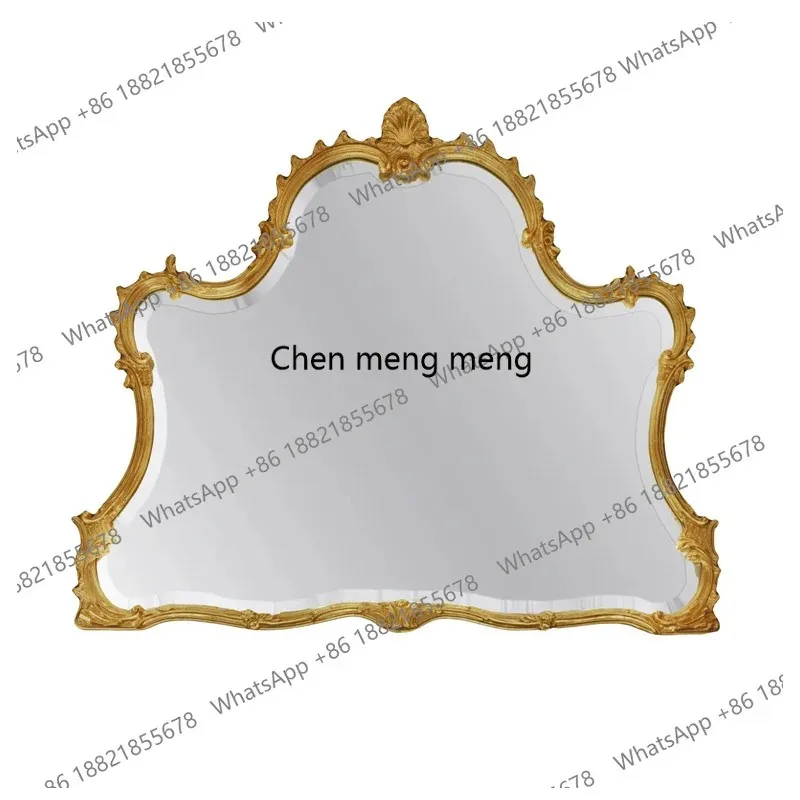 A17 French special-shaped carved dressing mirror, wall-mounted living room, art light luxury decorative mirror, high-end wash mi