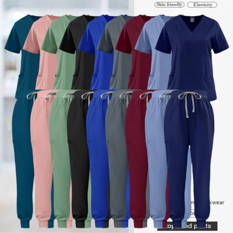 

Ladies Doctors Nurses Home Caregivers Work Uniforms Hand Washing Brushes Uniforms Tops Pants Beauty Set Short-sleeved Overall