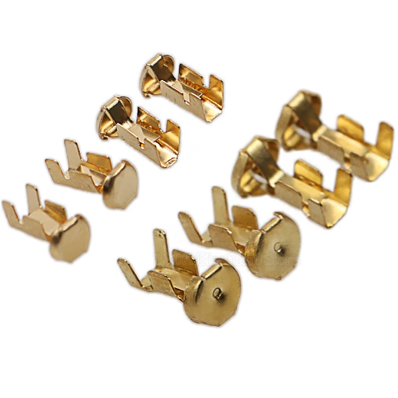 Brass Wire Harness Connectors Crimp Terminal Fuse Button Contact Automobile Connector Gold DJ9007A 5x20mm 6X30mm