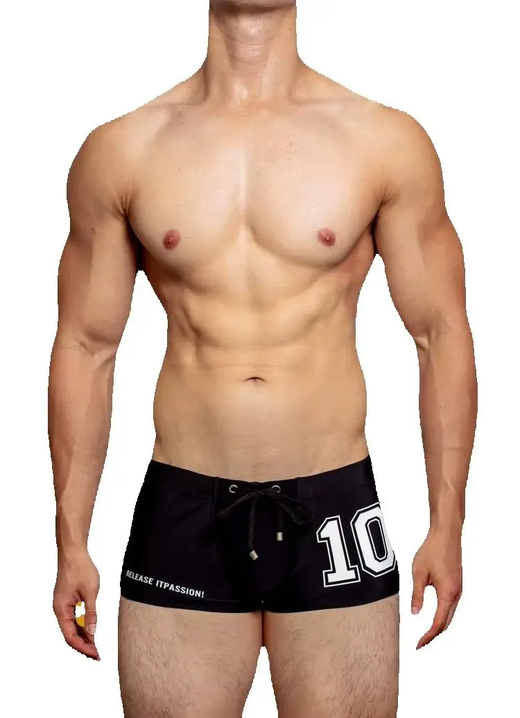 Men's Underwear Men's Swimming Trunks Low Waist Sexy Boxers Letter Printed Surf Beach Swimming Youth Sports Shorts