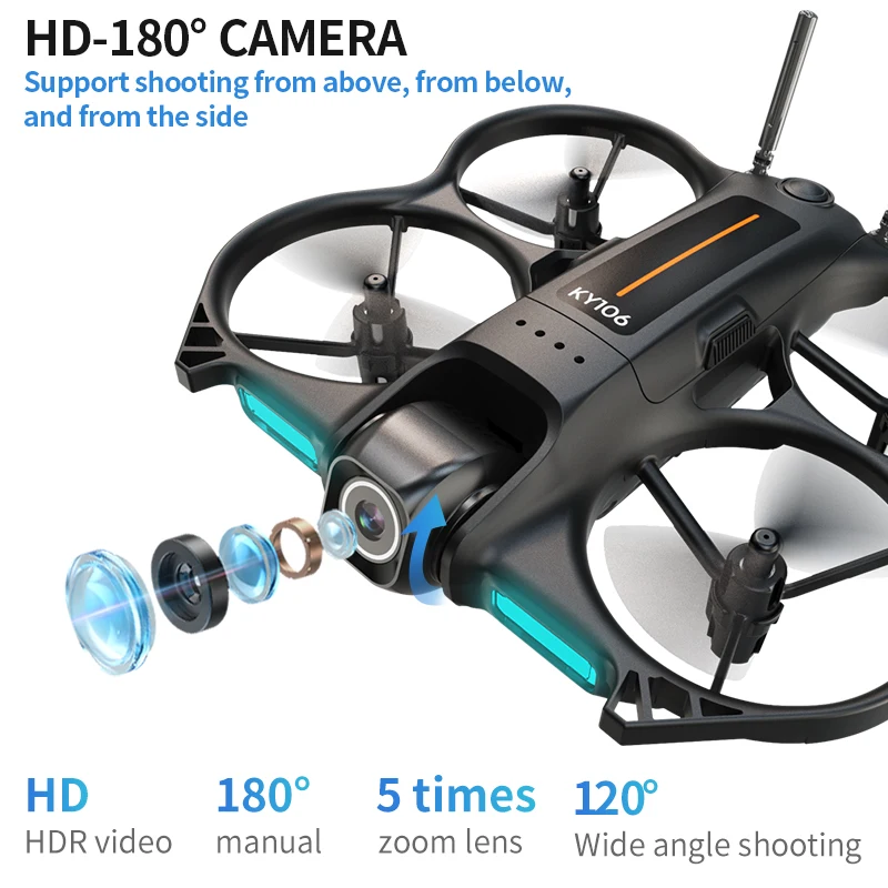 New Mini Drone Optical Flow Dual Camera 4.3 Inch Liftable Screen Remote 2.4G Altitude Hold One Key Take Off RC Quadcopter Toy
