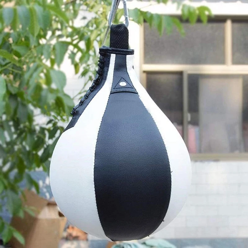 Boxing Speed Ball Pear Shape PU Speed Bag Boxing Punching Bag Swivel Speedball Exercise Fitness Training Ball