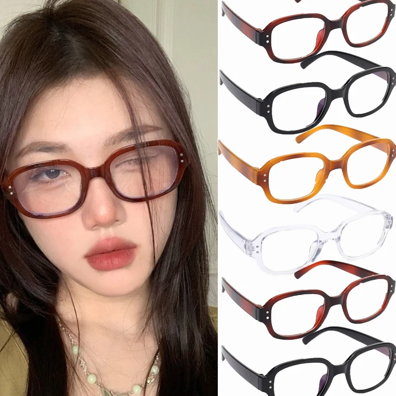 

Y2k Vintage Square Frame Eyeglass Anti Blue Light Glasses Korean Trend Fashion Girl Style Decorative Goggles Eyeglasses