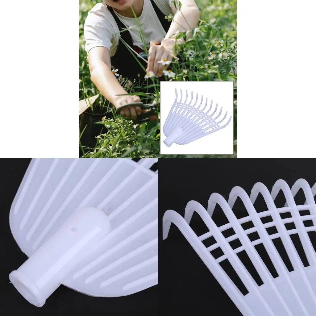  Portable Grass Rake Lightweight Flower Planting Soil Rake Plastic Garden Tool Lawn Rake without Handle Manual Tool