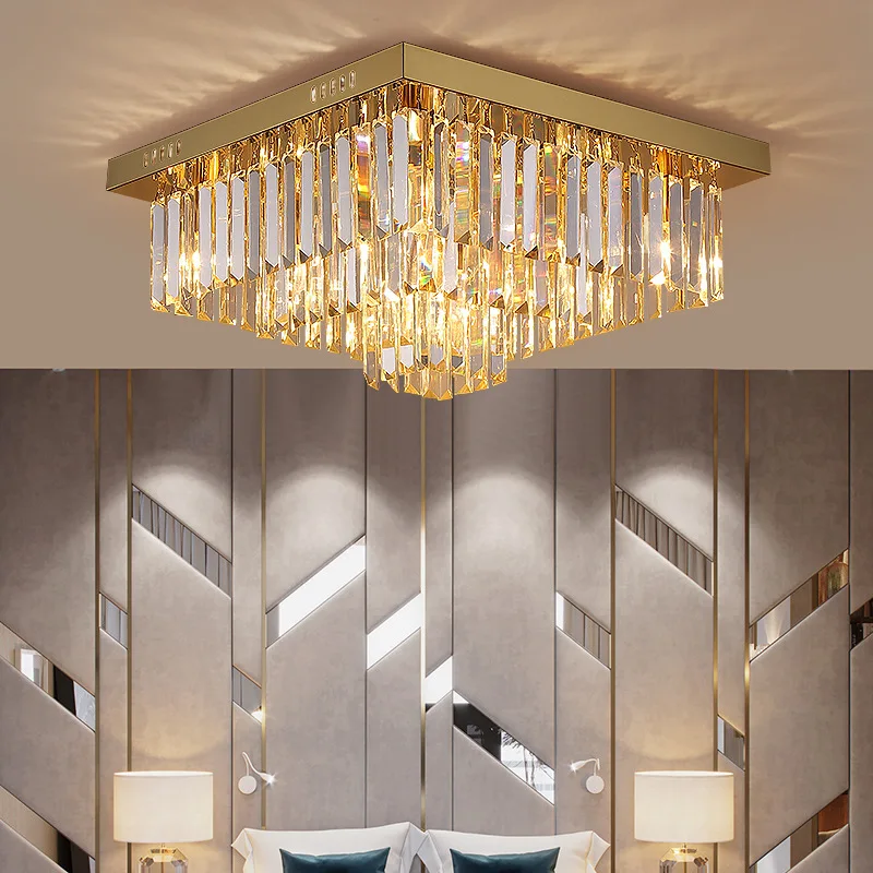 

Modern Vintage Crystal Ceiling Light Flush Mounted Ceiling Light for Home and Hotel Decoration