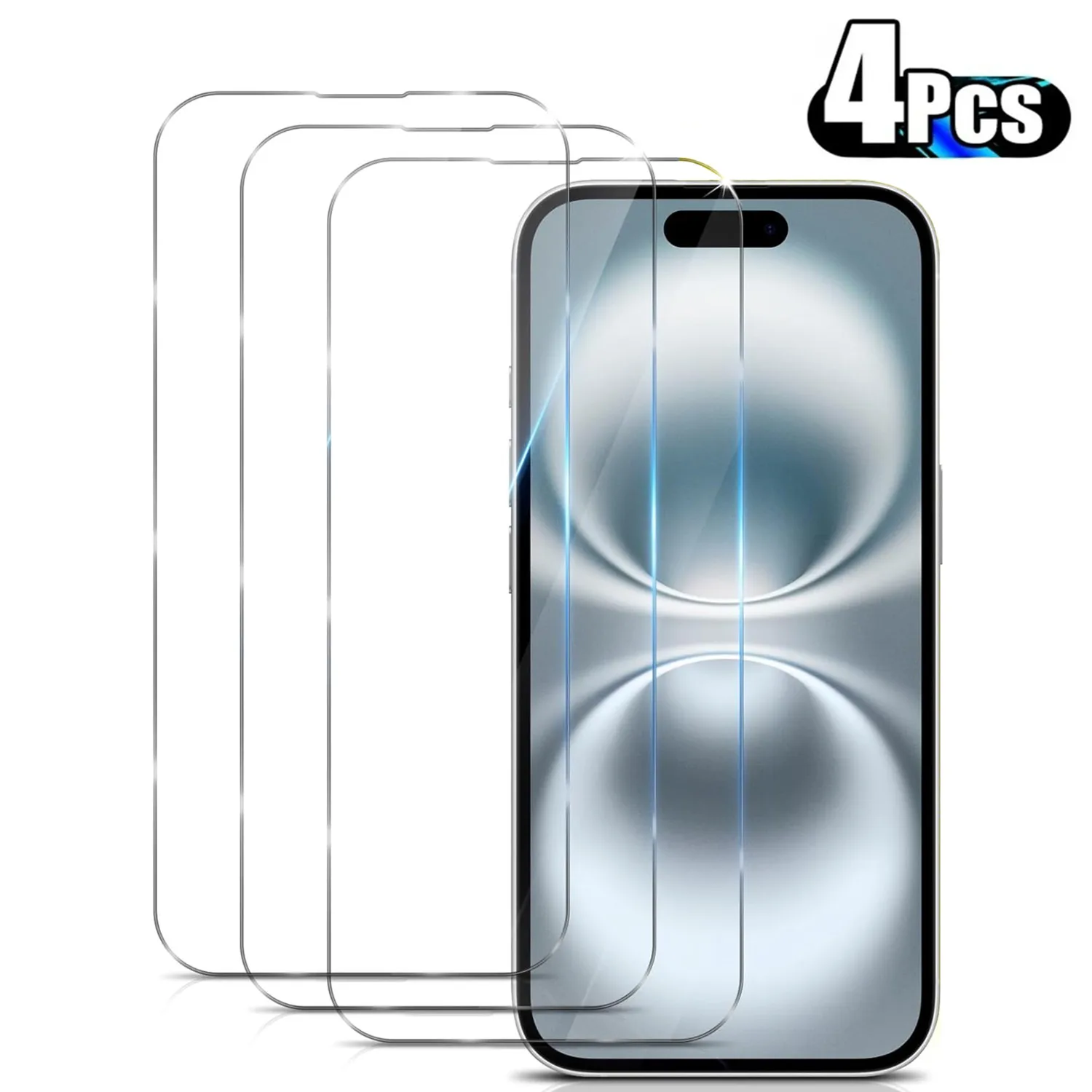 

Protective Glass On For iPhone 16 15 14 13 12 11 Pro XR X XS Max Screen Protector For iPhone 6 7 8 Plus SE 12 13 Mini 4Pcs Glass