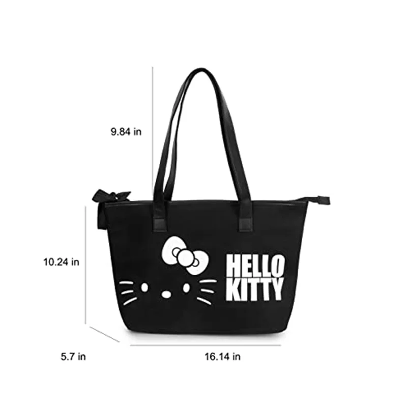 HelloKitty Printed One shoulder Women\'s Handbag Large Capacity Canvas Tote Bag Shopping Makeup Travel Storage Bag