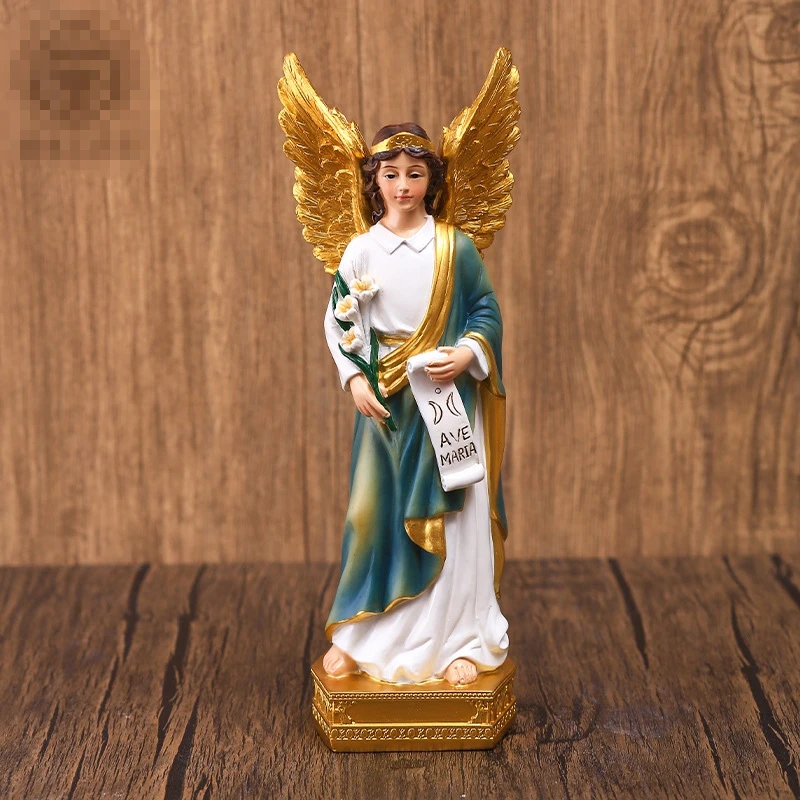 Ave Maria holding flowers St. Gallen angel idol ornament Christmas gift resin crafts