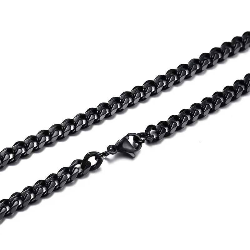 3/5/7 mm kubanische Gliederkette aus Edelstahl, Halskette aus Edelstahl, Punk-Hip-Hop-Halsband für Männer, Modeschmuck-Accessoires