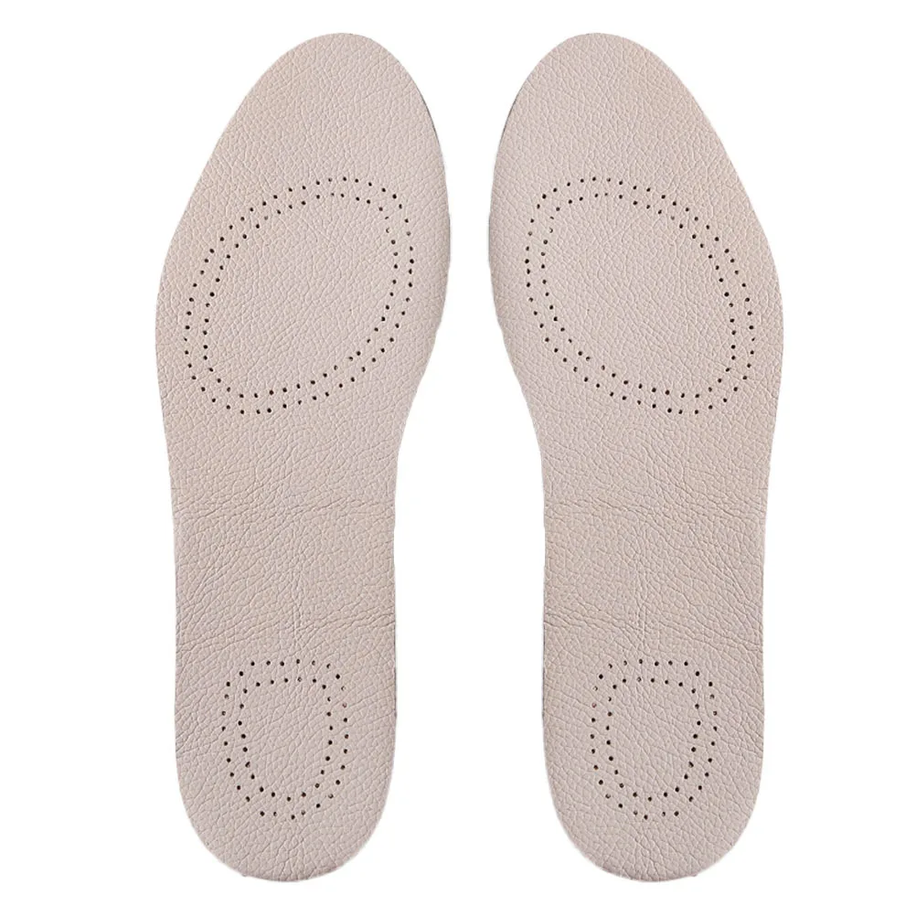 

1Pair Cowhide Insoles Odor Resistant Shock Absorbing Breathable Shoe Pads Suitable for Sports Size 43 44