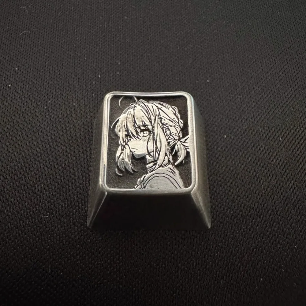 Original Anime Artisan Keycap Custom Engraved Metal Keyboard Cap Cherry Profile ESC KeyCap for Mechanical Keyboard Accessories