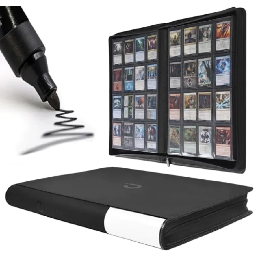 

Premium Card Binder 16 Pocket - Fits 1600 Cards 4X4 Ringless Card Album with Sleeves for Trading Cards and Sports Cards Model C