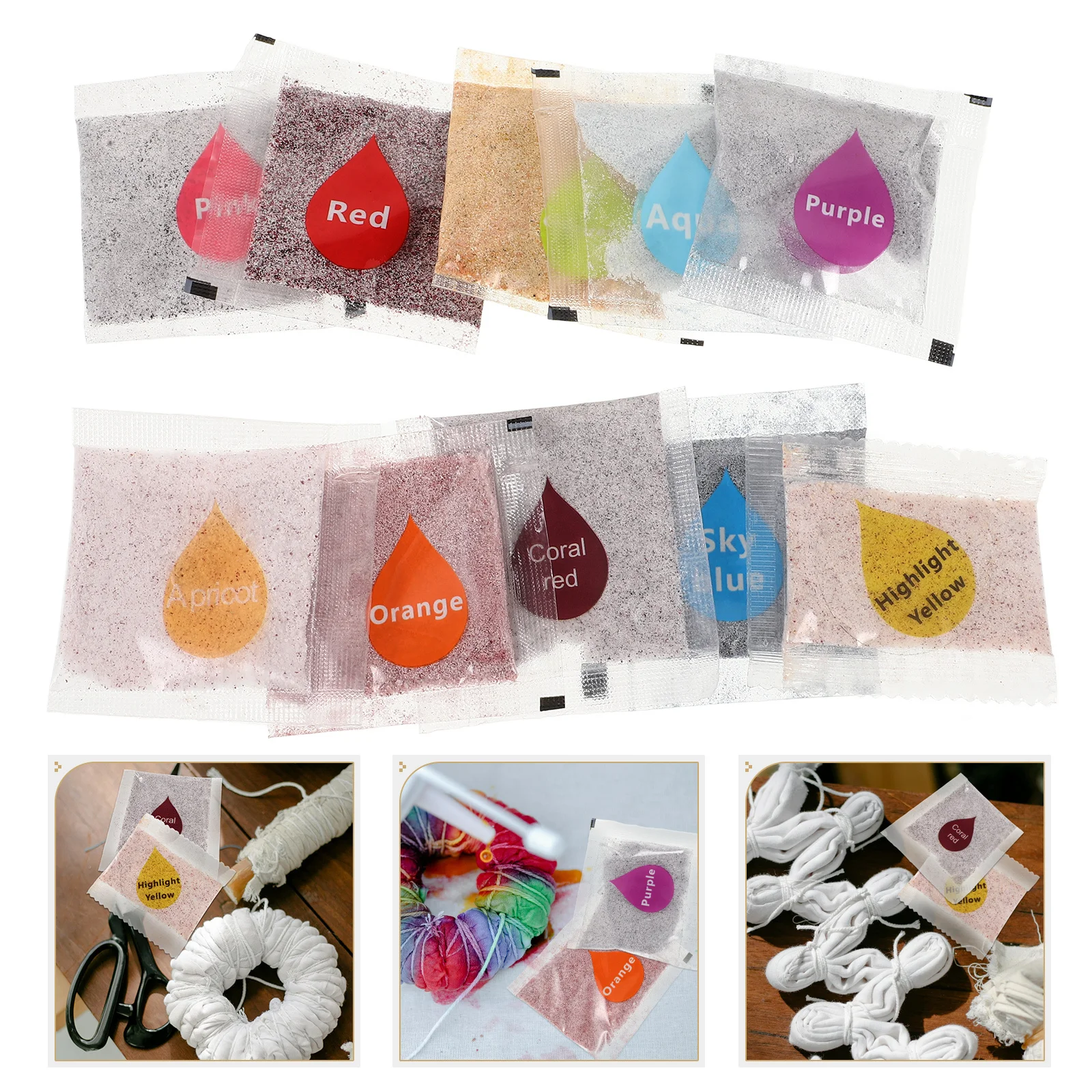 

10pcs Tie Dye Powder For Fabric Clothes Diy Kit Creative Refill Pigments Bottled Party Supplies Handmade Coloring Tools