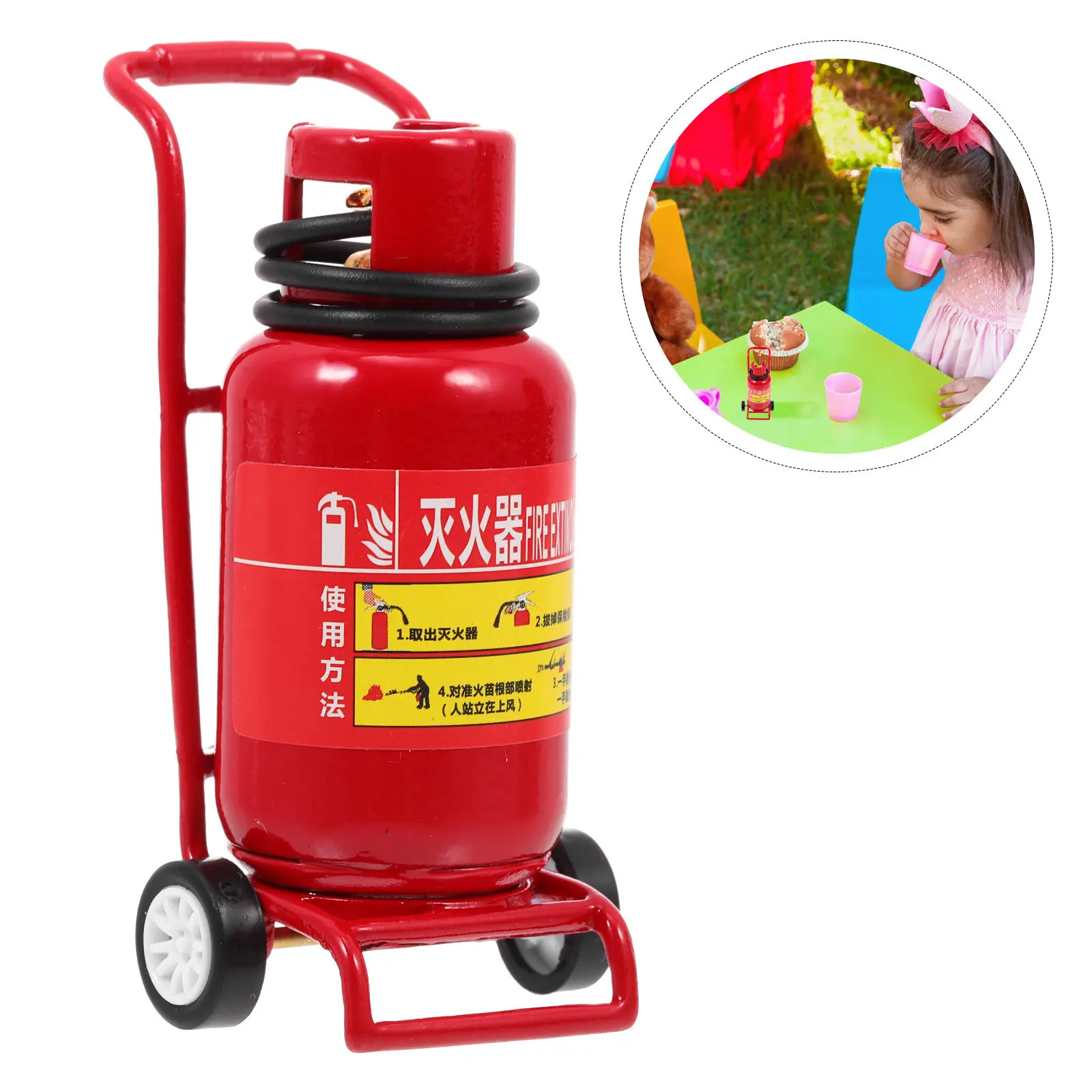 

Набор миниатюрных огнетушителей для игровых сценок, реалистичный мини-аксессуар-тележка из сплава, реквизит для диорамы спальни, маленький