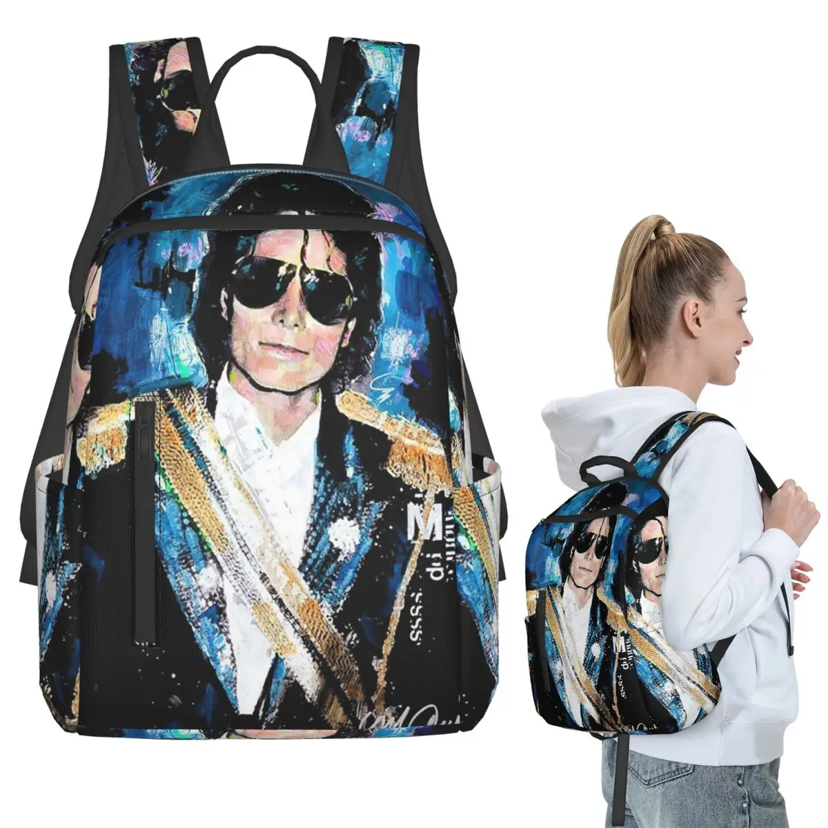 Mochila Michael Jackson 1984 Grammys Pop Art Portrait para estudantes, bolsa escolar infantil, bolsa de ombro para computador, meninos e meninas