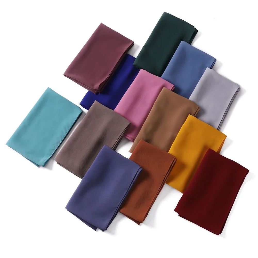 90*90cm Square Chiffon Hijab Scarf Women Muslim Soft Head Scarf Islam Shawls and Wraps Headband Scarves Kerchief Bufandas Sjaal