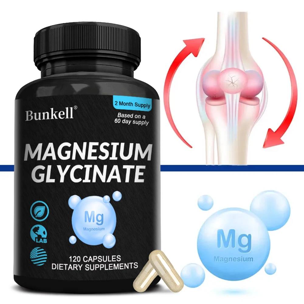 Complex Magnesium Capsules, Relieve Nerve Stress and Muscle Contraction, Support Bone Health and Boost Immune Function