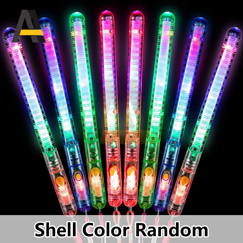 Varitas LED intermitentes de 1 a 100 Uds., varitas de animación brillantes, varitas iluminadas multicolores con cordones para recuerdo de fiesta de concierto musical