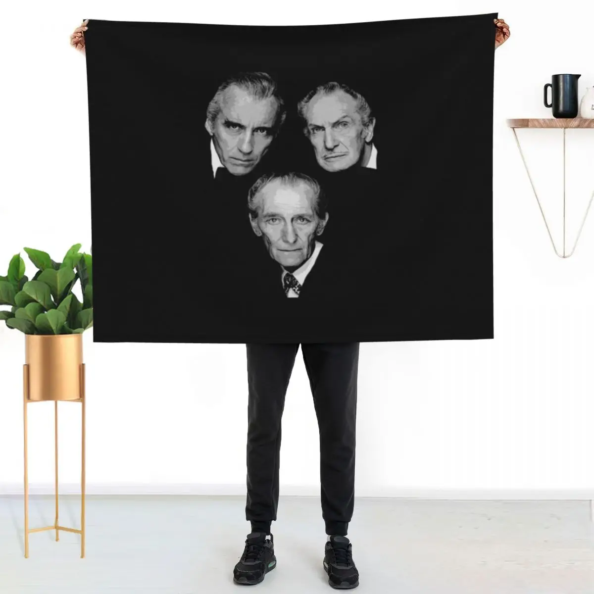 Christopher Lee Vincent Price Et Peter T-ShirtChristopher Lee Vincent Price et Peter T-Shirt_by sojpap_ Throw Blanket