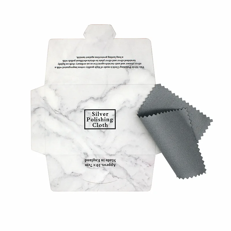 100pcs/Lot 10X7cm Packaging Silver Polish Cloth marble pattern Deer Skin Velvet  Jewelry Wiping Cleaning Tools