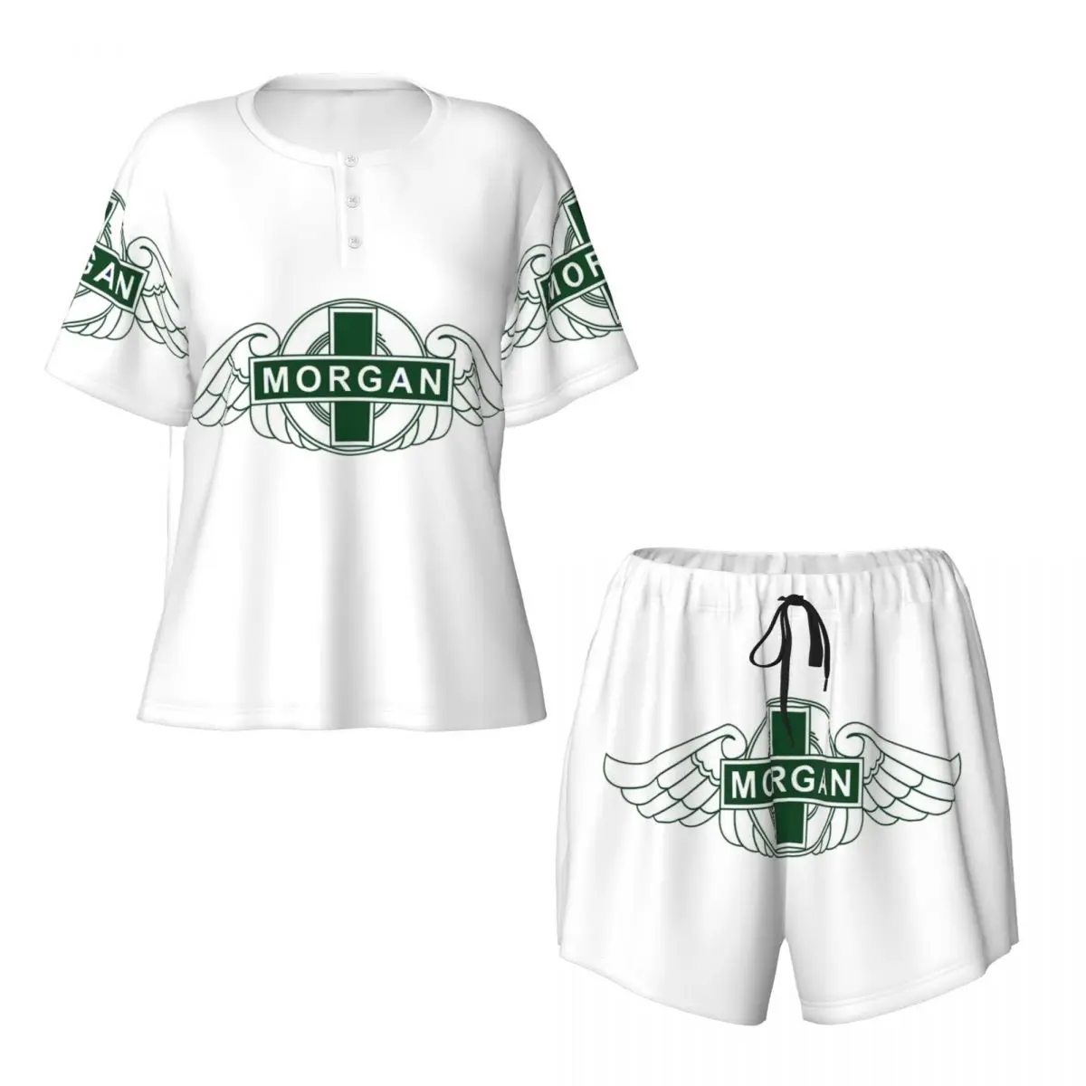 

Ночные рубашки с круглым вырезом и короткими рукавами от Morgan Motor Car Company, женские мягкие пижамные комплекты с короткими штанами