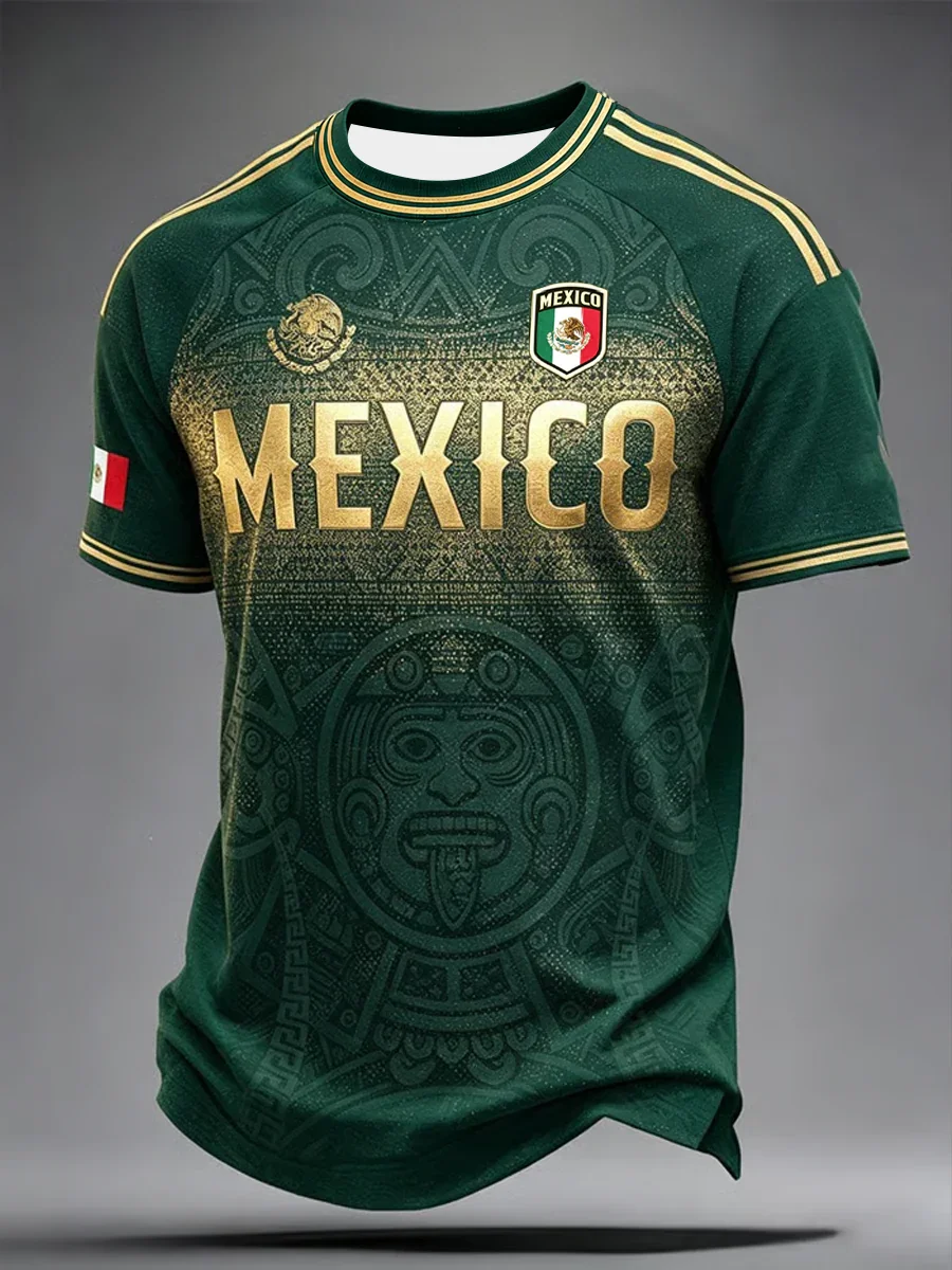 2027 Edition Mexican Football Fans Training T-shirt 3D Printed Fashionable Comfortable Family Promoting Clothing Jersey