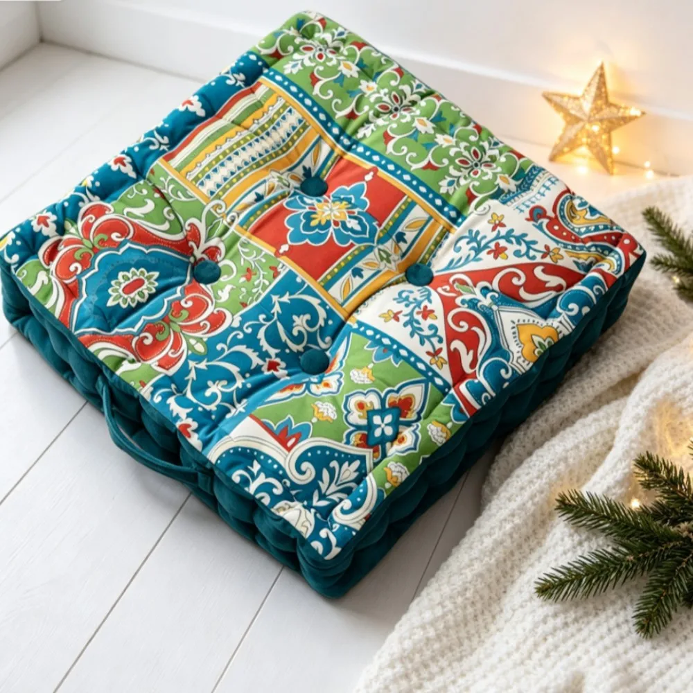 Bohemian Velvet Floor Seat Cushion Thickened Lazy Person Mat Moroccan Style Window Tatami Pillow Puff Cushion Christmas Gift