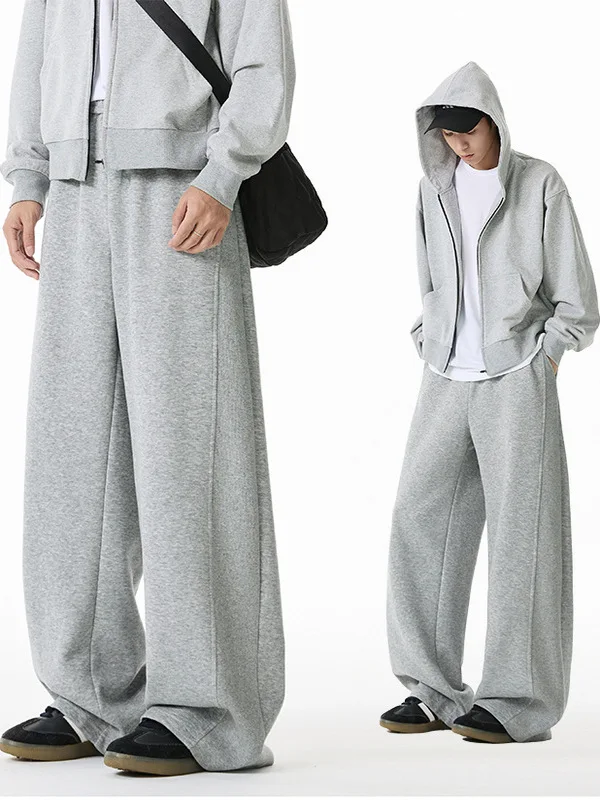 

Мужские повседневные брюки прямого кроя свободного силуэта с боковыми вставками из полиэстера, со средней посадкой, для осени