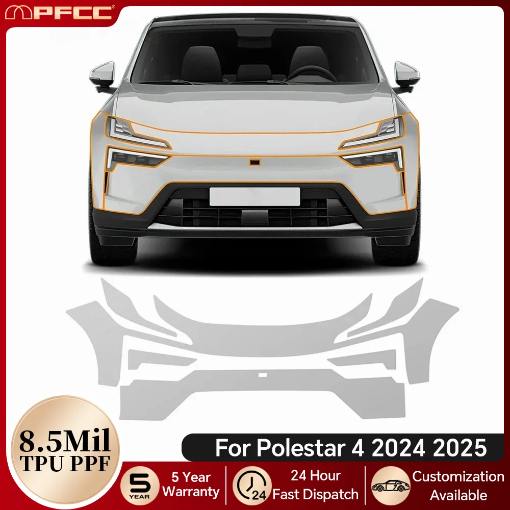 

For Polestar 4 2024 2025 8.5Mil TPU Paint Protection Film Pre-cut PPF Bra Car Body Clear Kit Anti-scratch Cover Car Accessories