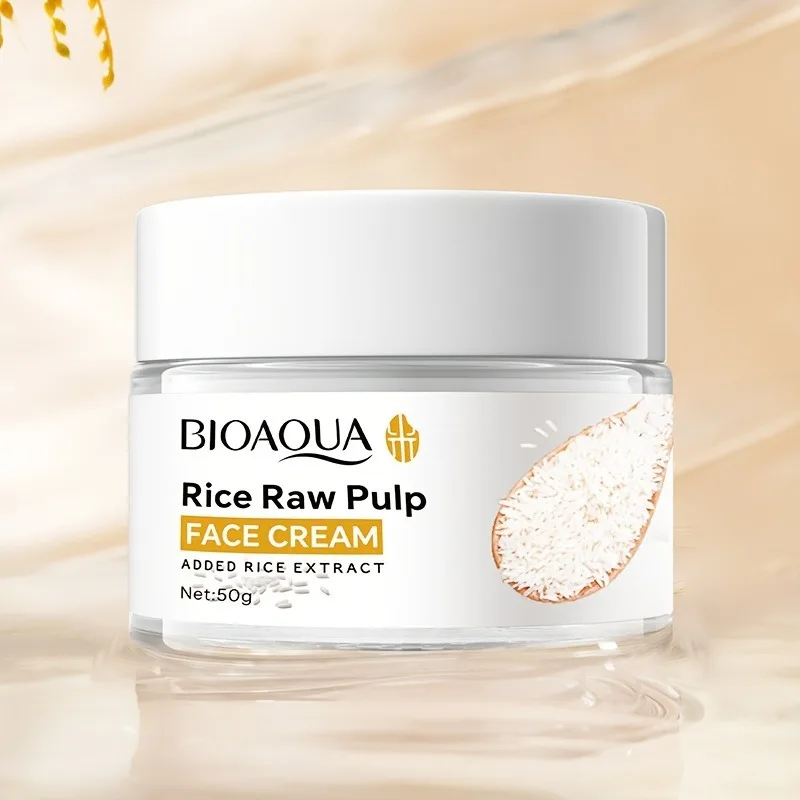 50g de pulpa cruda de arroz, crema facial de leche pura, brillo hidratante, productos para el cuidado de la piel rejuvenecedores, fáciles de absorber