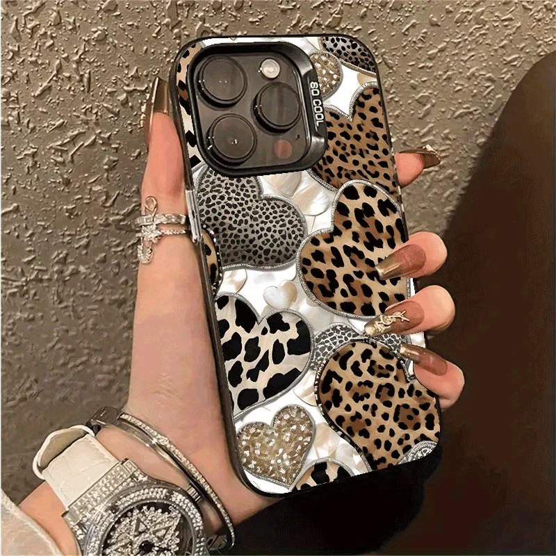 

Creative Leopard Print Phone Case for iPhone 16 15 14 13 12 11 Pro/ Max/Plus Anti-Fingerprint Anti-Shock Rear Cover