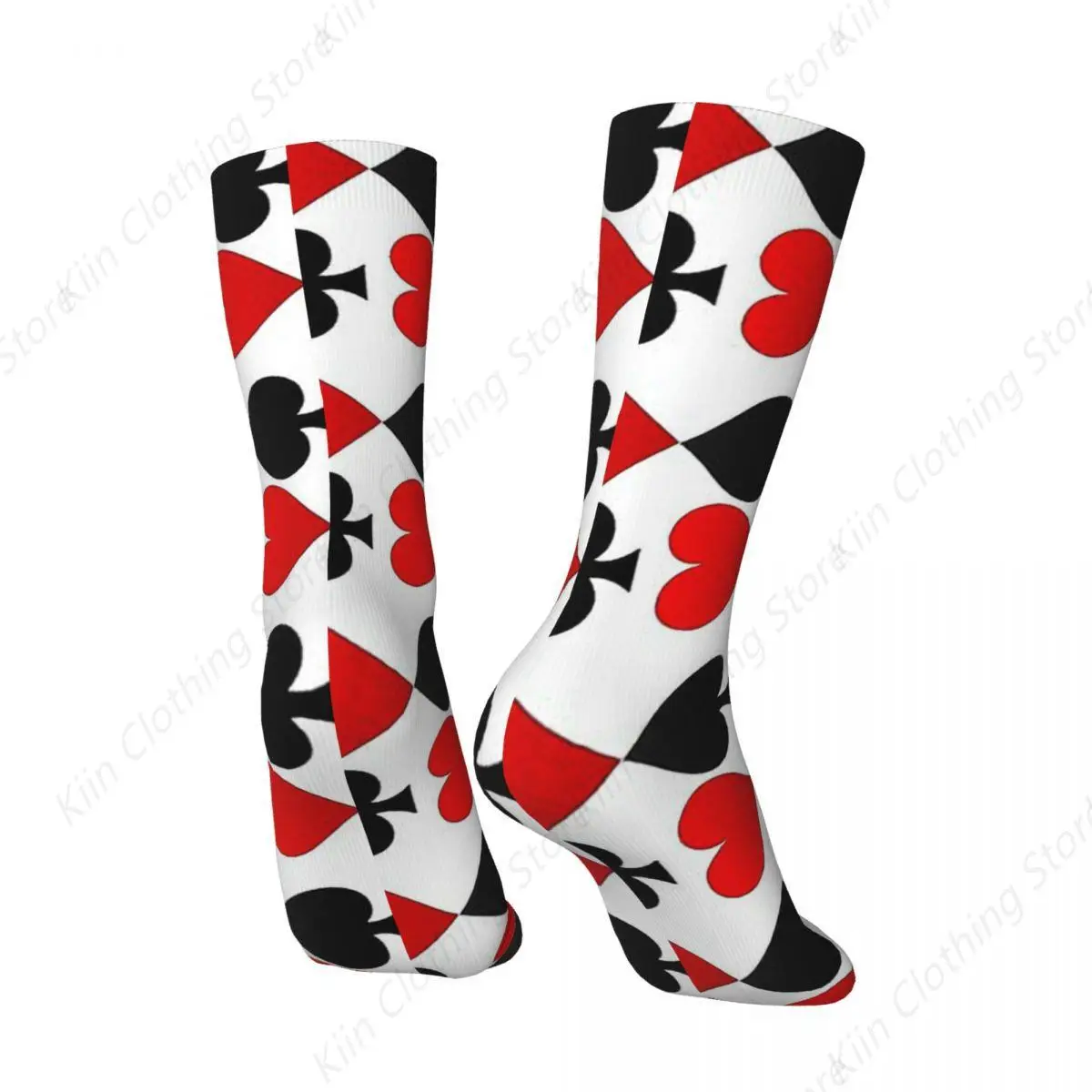 Hip Hop Retro Hearts Diamonds Clubs Spades Playing Card Crazy Men's Socks Unisex Harajuku Seamless Printed Crew Sock Boys Gift