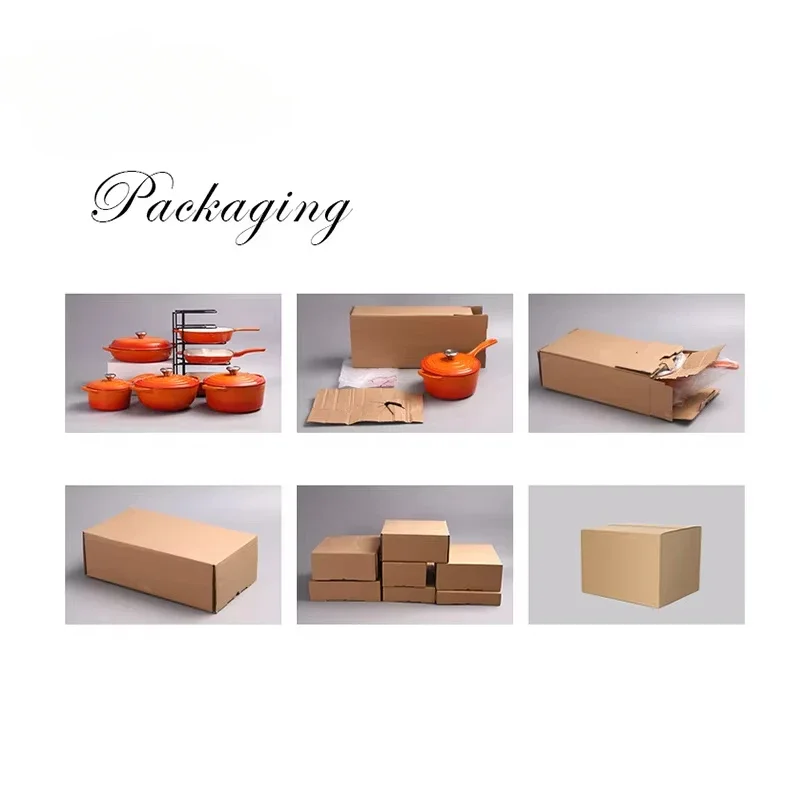 تصنيع أواني الطبخ من الحديد الزهر ما وراء 7 قطع للتخييم الكلاسيكي أفضل مجموعة أواني طهي من الحديد الزهر المطلي بالمينا