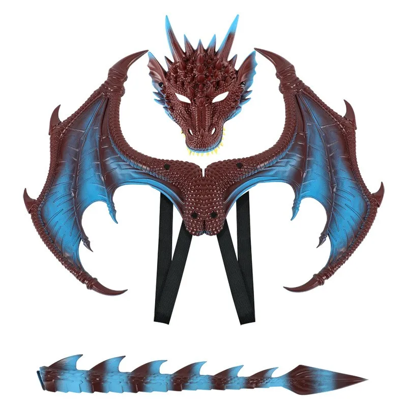 

Halloween Costumes Cosplay Dragon Wing Tail Mask Set Dress Up Role Playing Halloween Ultra Light Dragon Set Cosplay Mujer