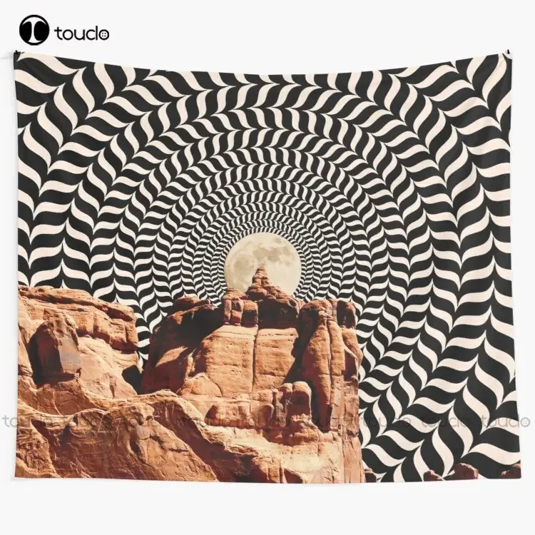 Illusionary Road Trip Collage Boat Boat Ride Tapestry Mens Tapestry Blanket Tapestry Bedroom Bedspread Decoration Wall Covering