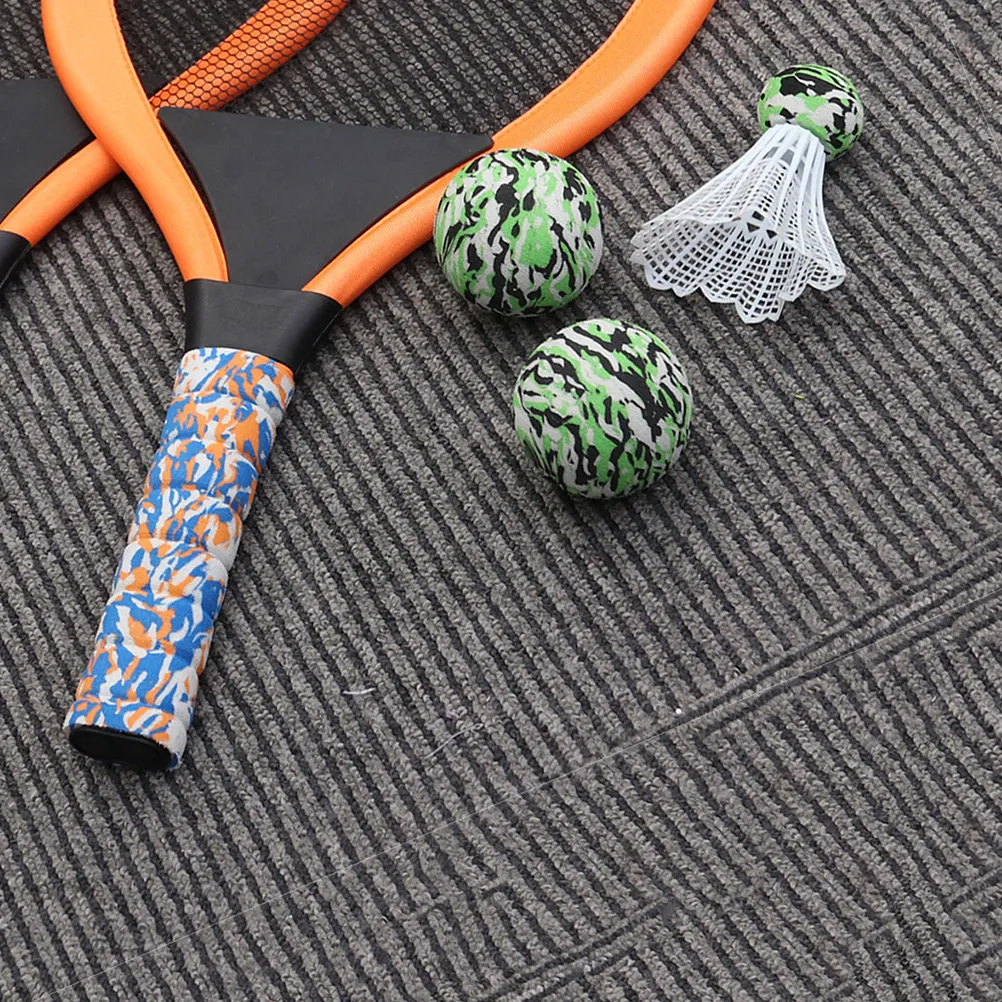 

2Sets Children Tennis Rackets Set Lightweight Plastic Outdoor Beach Tennis Racket Set Orange Round Oval Perfect Parent Child