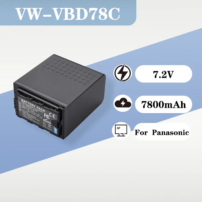 

Высокоемкостная перезаряжаемая сменная батарея VW VBD78C для Panasonic AG VBR59 AG VBR89 7200 мАч 7.2 В