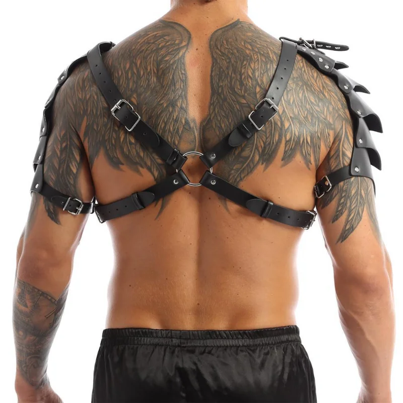 Chaleco vikingo Medieval para hombre y mujer, armadura de hombro con correa, elfo, pecho, Caballero Vikingo, cuero, Larp, Tops, Cuirass