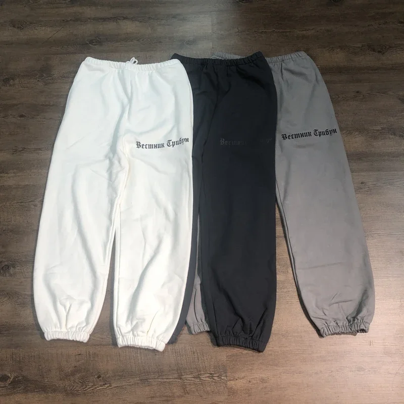 

SAINT OF MICHAEL 1:1 KANYE Best Quality Streetwear Vintage Sweatpants Casual Ankle Binding Pants 100%Cotton Loose Trouser Men