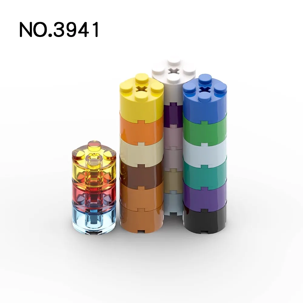 20Pcs MOC Parts 3941 6143 Brick Round 2 x 2 with Axle Hole Compatible Bricks DIY Assmble Building Blocks Particle Kid Toy Gift