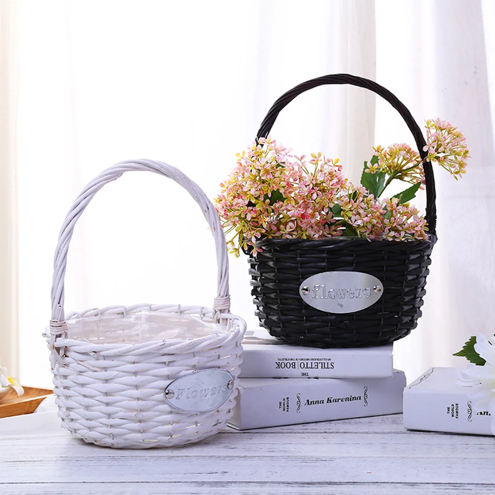 

Handmade Willow Woven Flower Basket Hanging Decoration For Plants Succulents Artificial Flowers Indoor Outdoor Wall Garden