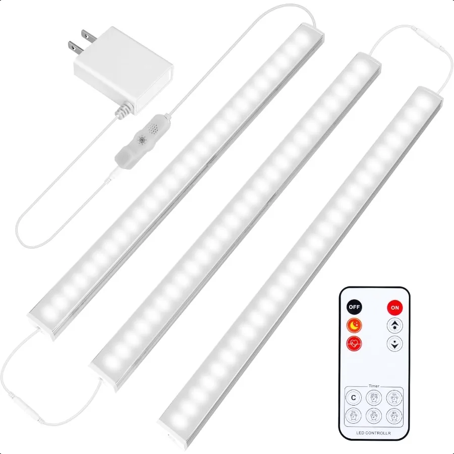 

Under Cabinet Lights Plug in 3 Pcs 12 Inch Ultra Thin Under Cabinet Lighting Super Bright Daylight White Under Counter Lights f