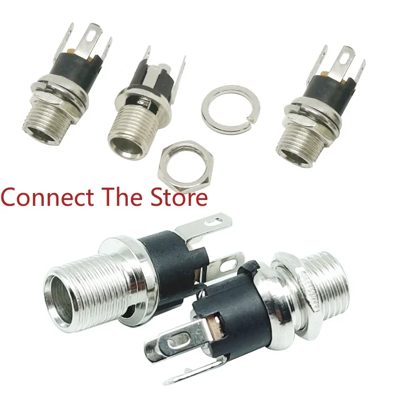 

10 шт. разъемов DC 5.5*2.5 мм с удлиненной резьбой, DC5525, DC025M, для питания постоянного тока