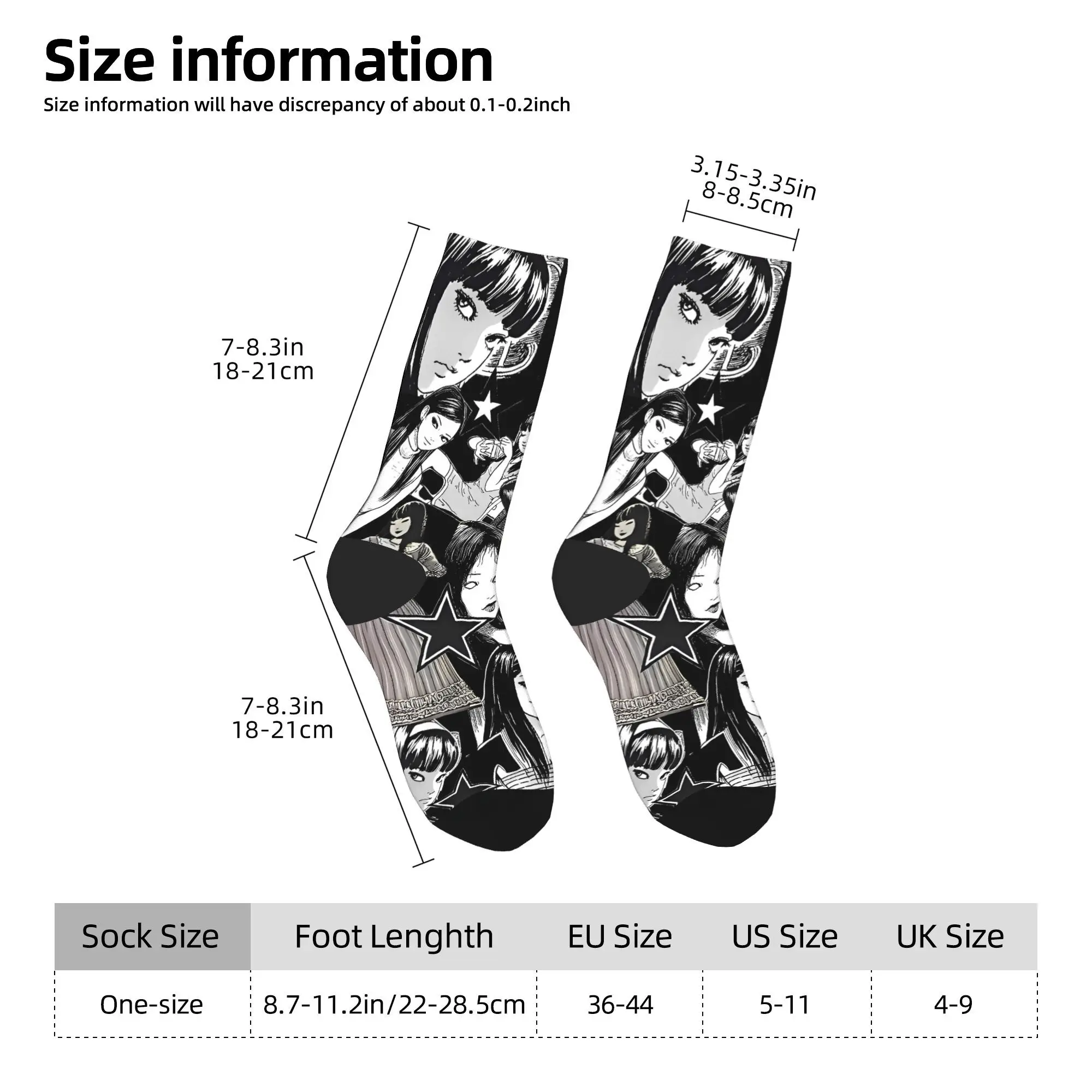 Tomie Junji Ito calcetines antibacterianos Unisex hombres suaves transpirables calcetines para deportes al aire libre primavera Vintage calcetines gráficos