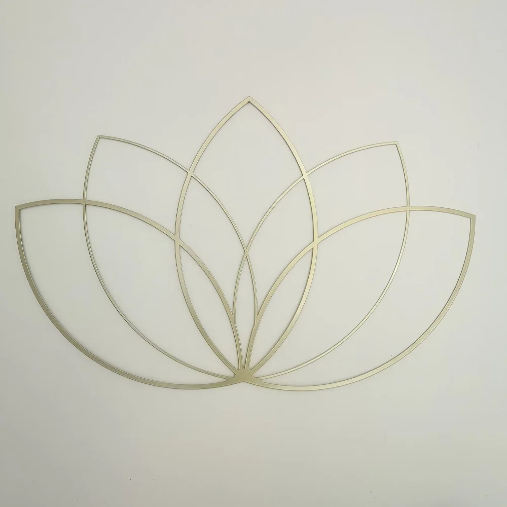 1-częściowa dekoracja ścienna Lotus Gold, metalowa grafika ścienna, prezent dla nauczyciela jogi, dekoracja kwiatu lotosu, nowoczesny wystrój salonu, wystrój nad łóżkiem — zdjęcie 5