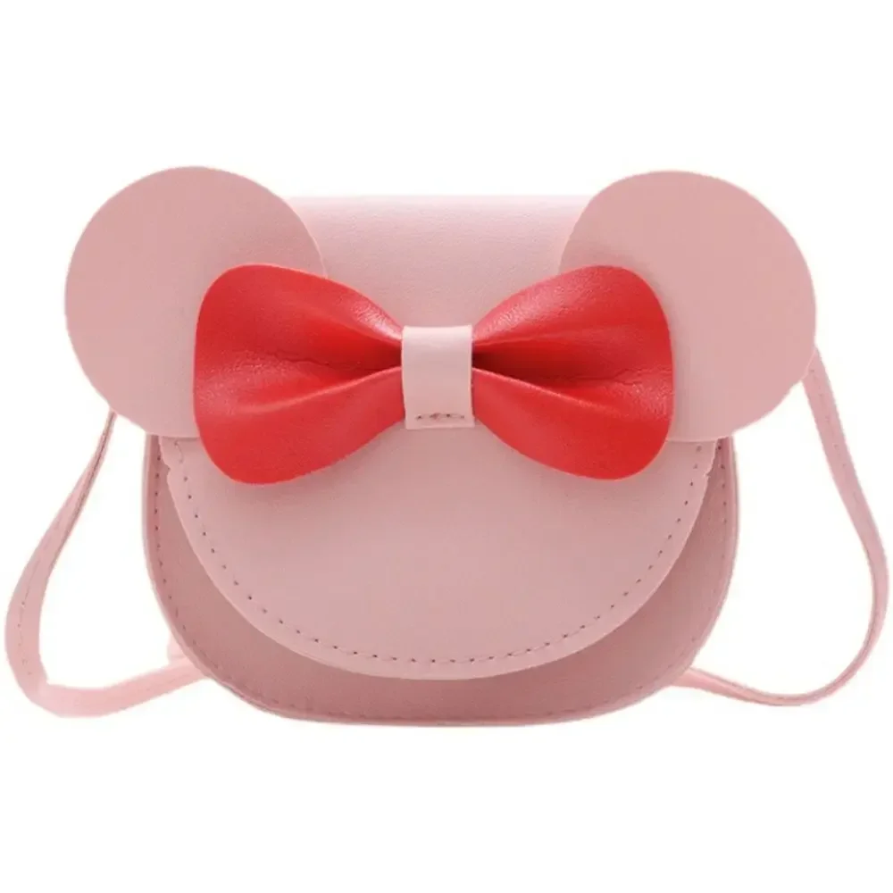 Mini Crossbody Shoulder Bag Coin Purse Handbag with Cute Mouse Ear Bowknot for Little Girls