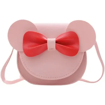 Küçük kızlar için sevimli fare kulak ilmek ile Mini Crossbody omuzdan askili çanta bozuk para cüzdanı çanta
