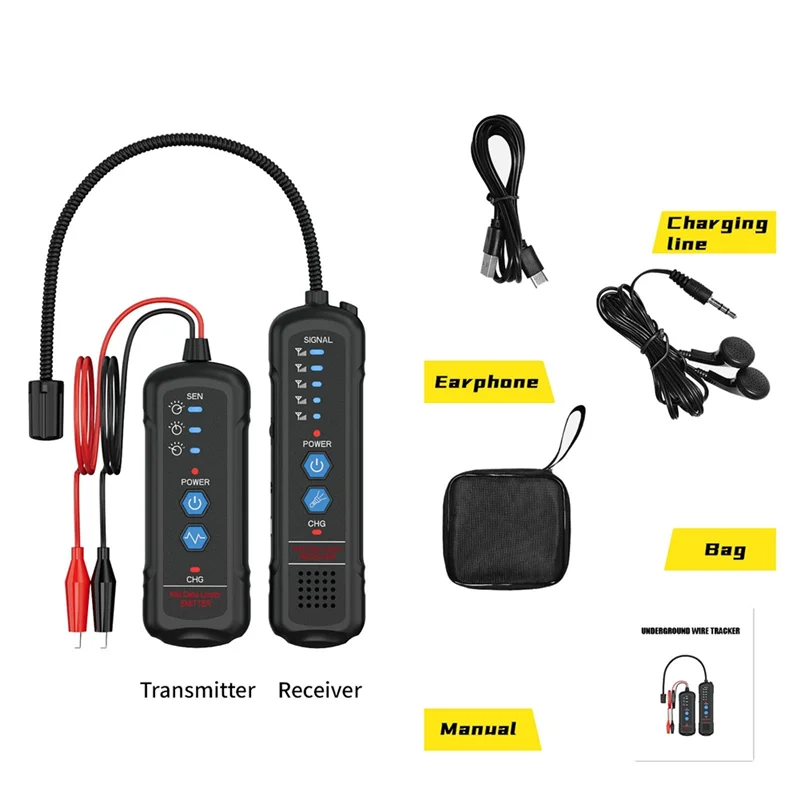 B24B Underground Wire Locator Detects Buried Power Cable Locator Electrical Circuit Tracer